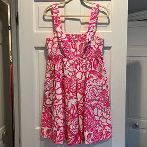 Anthropologie pink print dress
